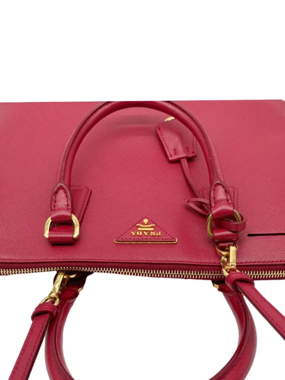 Prada Promenade Medium Saffiano Lux Leather Shoulder Bag Red